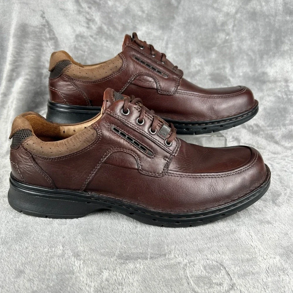 Clarks Unstructured Un.Laredo Brown Leather Lace Up Shoes Mens 10.5 M 85012
